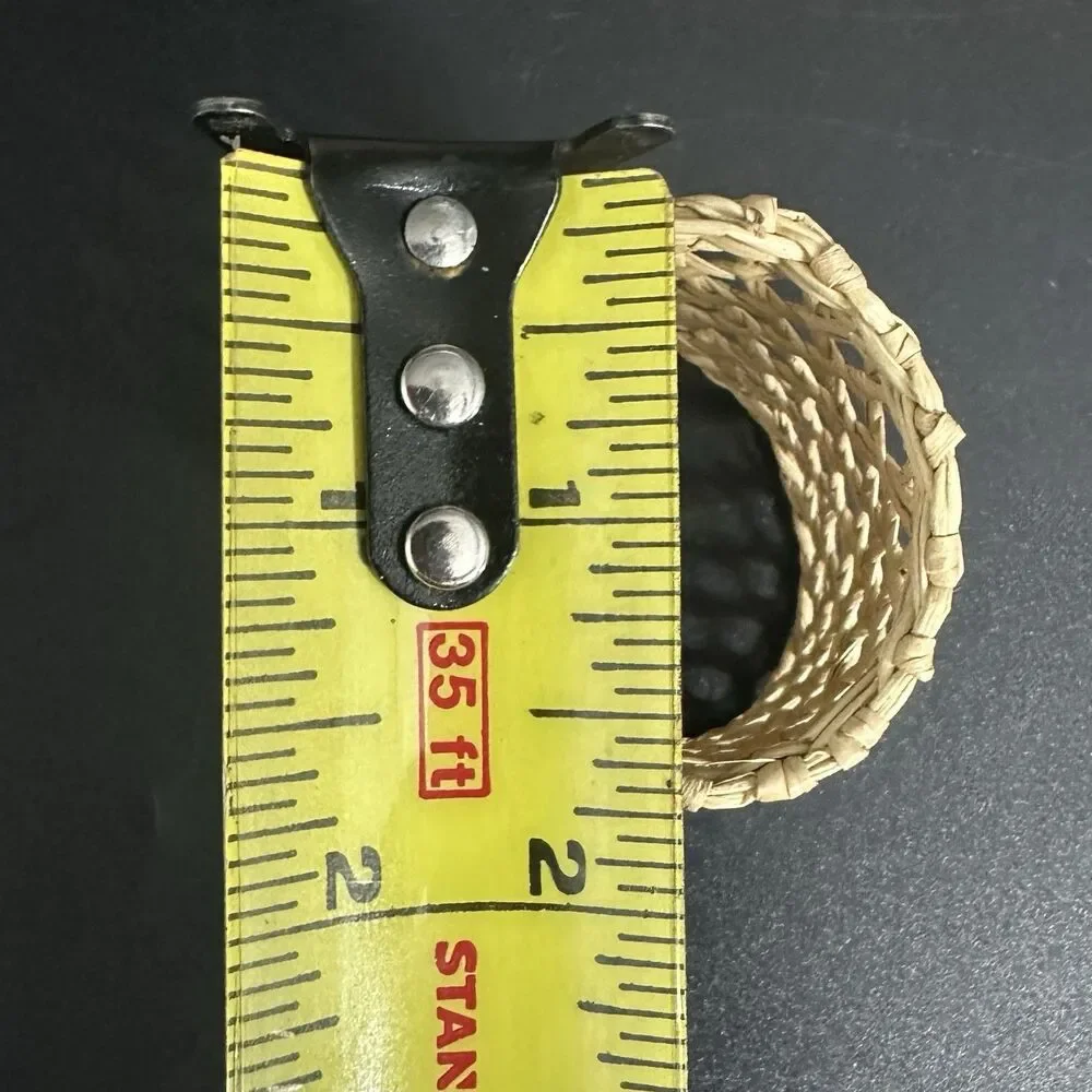 VTG Bamboo Rattan Napkin Rings Set of 12 Woven Box Boho Farmhouse Table Decor